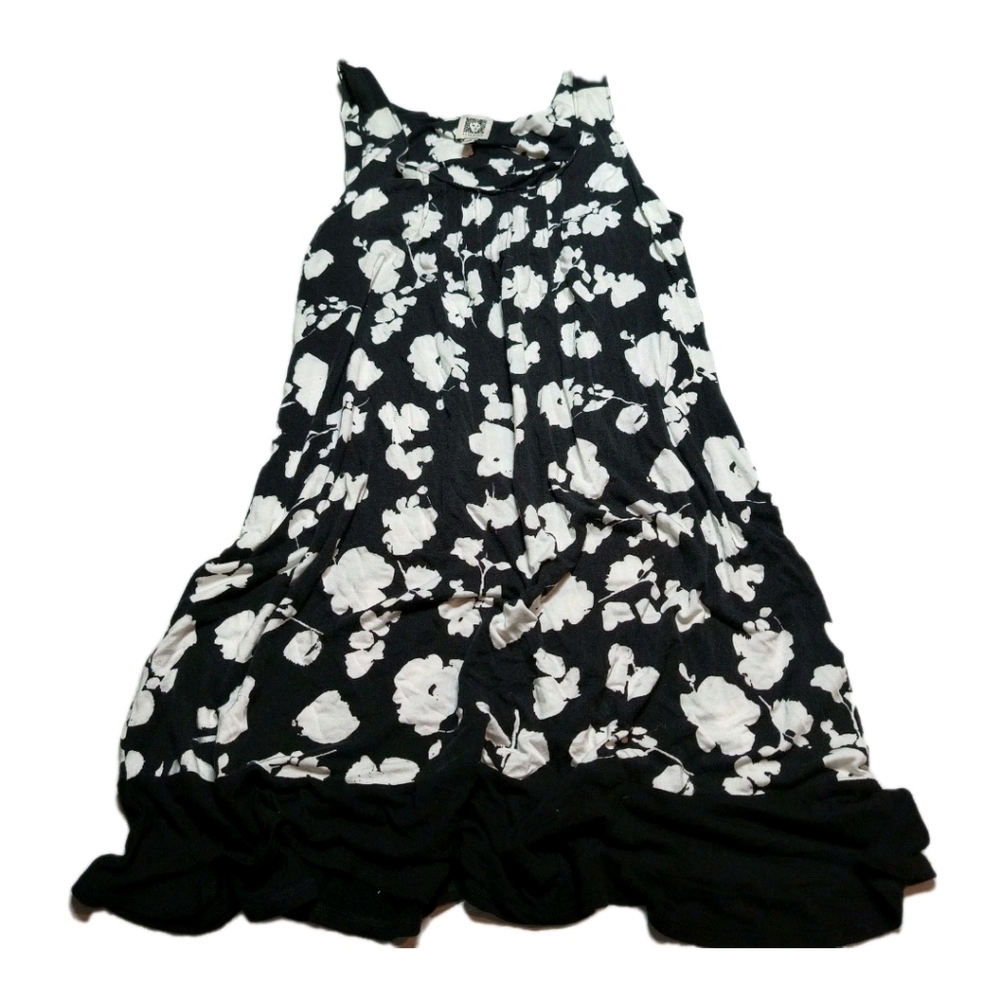 Anne Klein Wmns B&W Sleepwear Shirt Nightgown Sleeveless Lounge Stretch Sz Sm